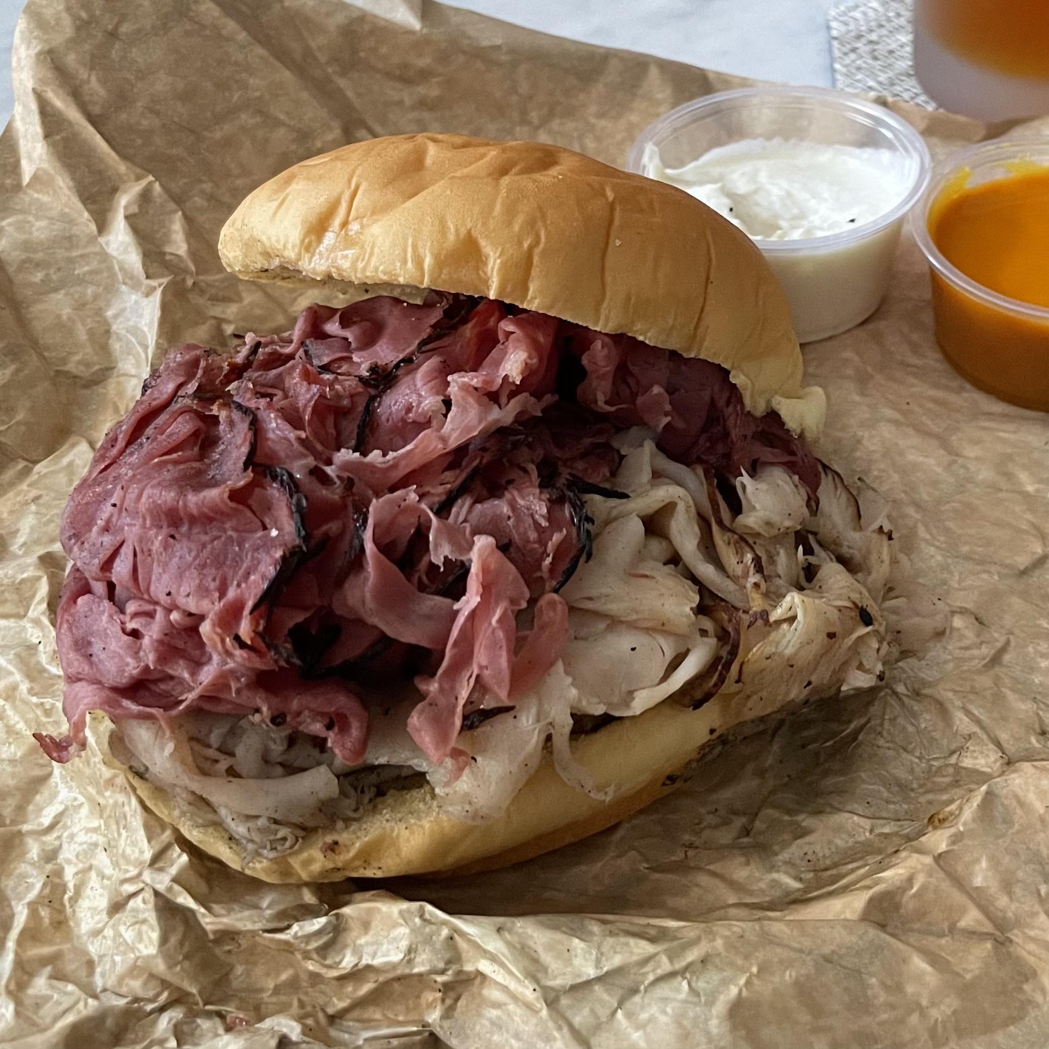 Corned Beef and Turkey Combo Sandwich at Chaps